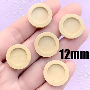 12mm Wood Bezel | Round Wooden Tray | Cameo Setting for UV Resin Filling | Resin Jewelry Making (5 pcs / 12mm / Raw Color)