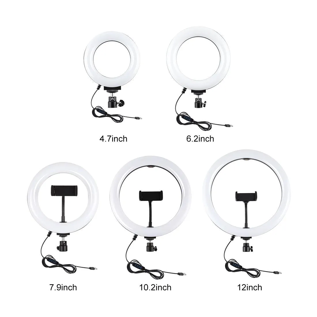 16cm USB LED Ring Light | With Tripod | 3 Modes | Black