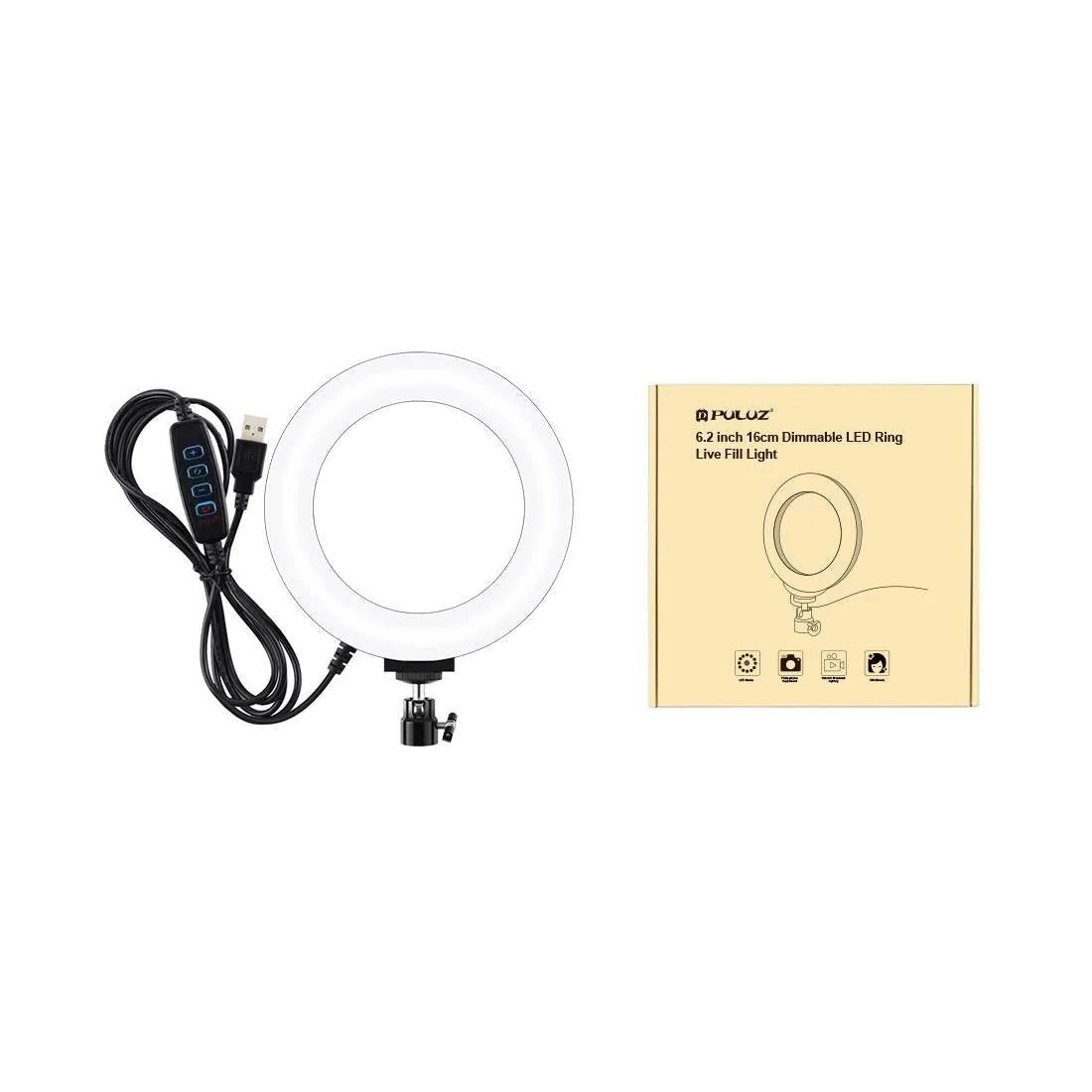 16cm USB LED Ring Light with Tripod & 3 Modes | Pink
