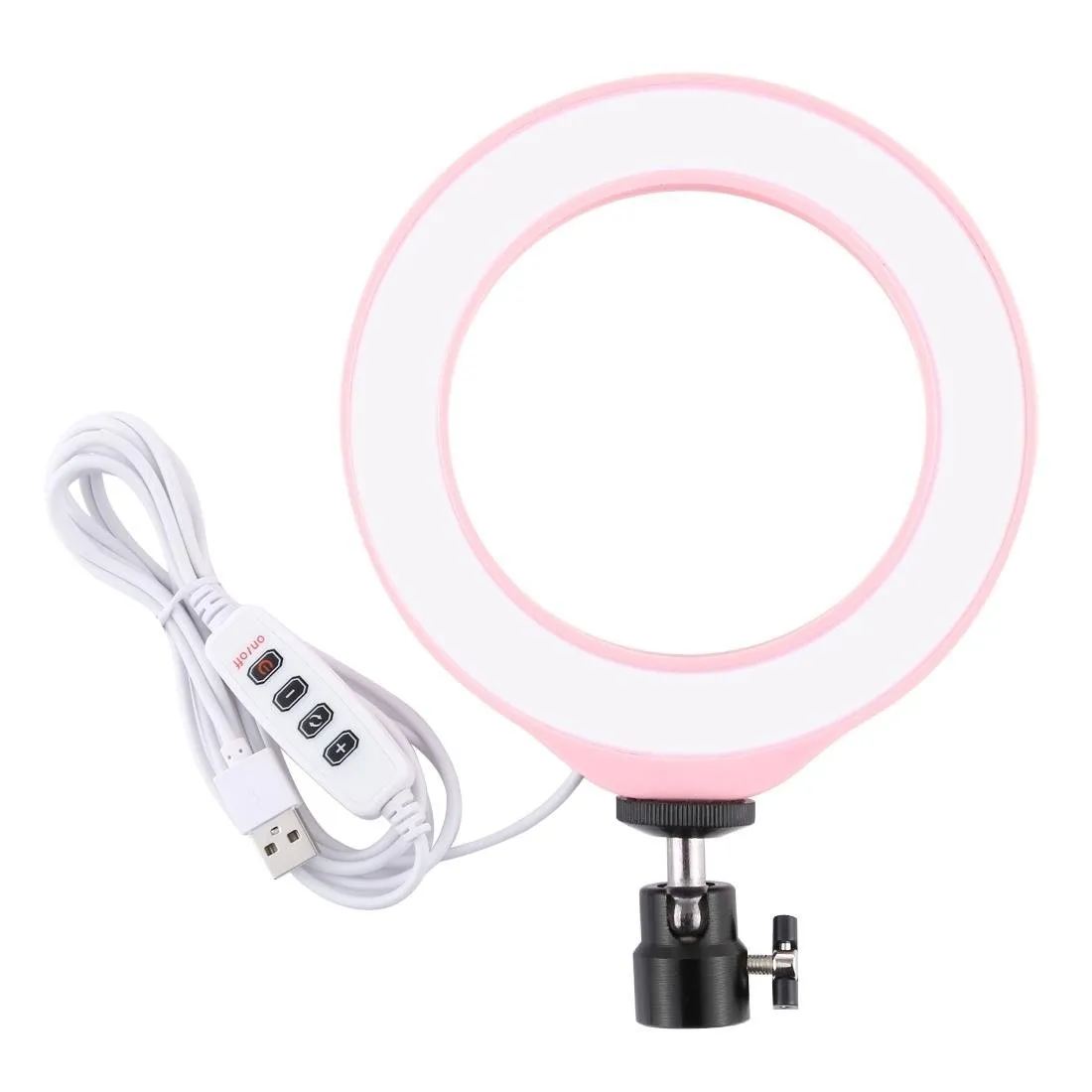 16cm USB LED Ring Light with Tripod & 3 Modes | Pink
