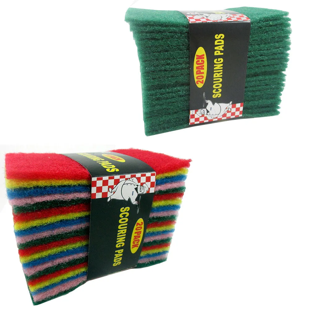 24 Ct Scouring Pads Medium Duty Kitchen Scour Scrub Cleanning Wholesale !