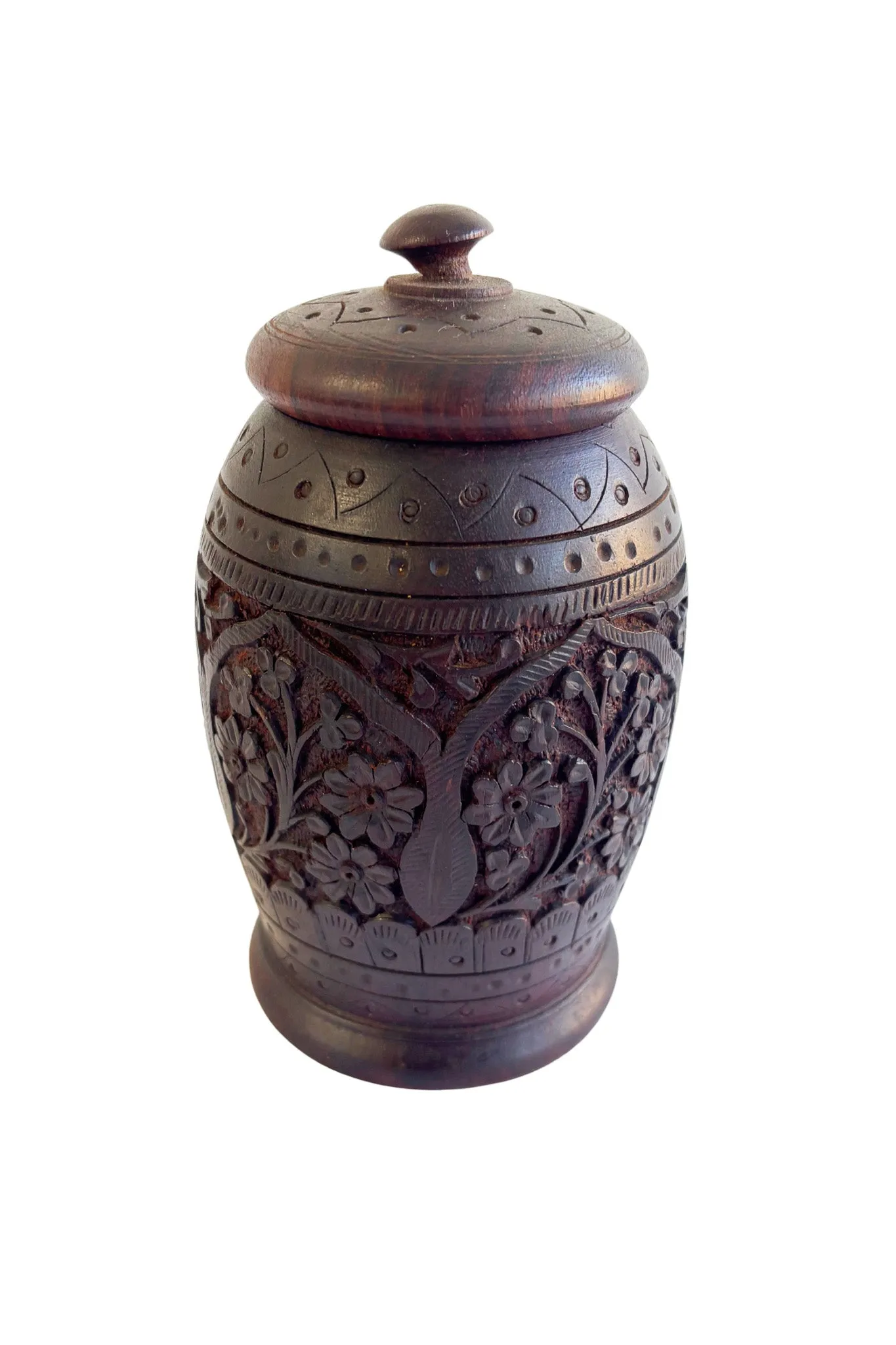 Anglo Indian carved spice urn