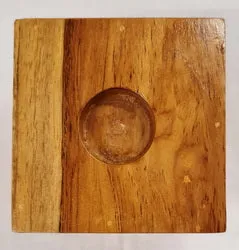 Candle Holder - Teak Wood (10 x 10 x 12cm)