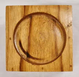Candle Holder - Teak Wood (10.5 x 10.5 x 7.5cm)