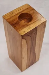 Candle Holder - Teak Wood (8 x 8 x 20cm)
