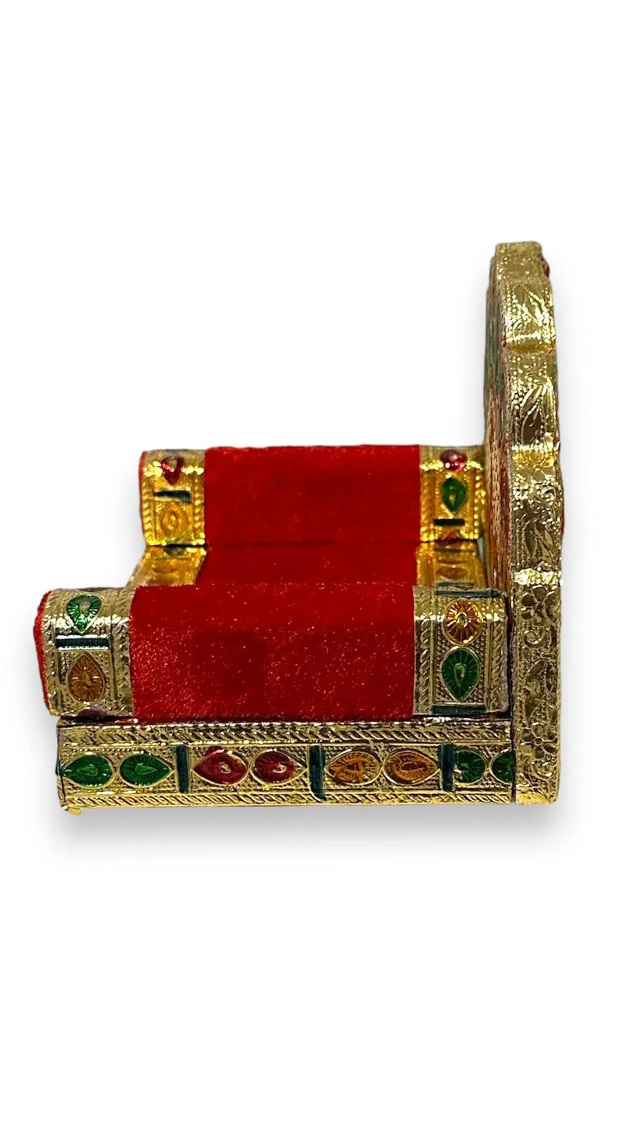 CART PRO - Wooden Singhasan for Laddu Gopal: Handcrafted Krishna Ladoo Gopal/Laddu Bal Gopal Sinhasan with Intricate Design - Perfect for Pooja Mandir and Krishna Sofa Asan Size 0-3 (1)