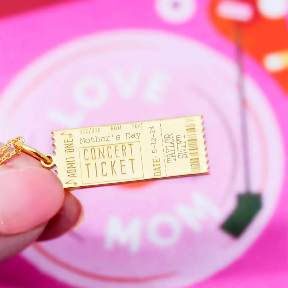 Concert Ticket Charm Solid Gold