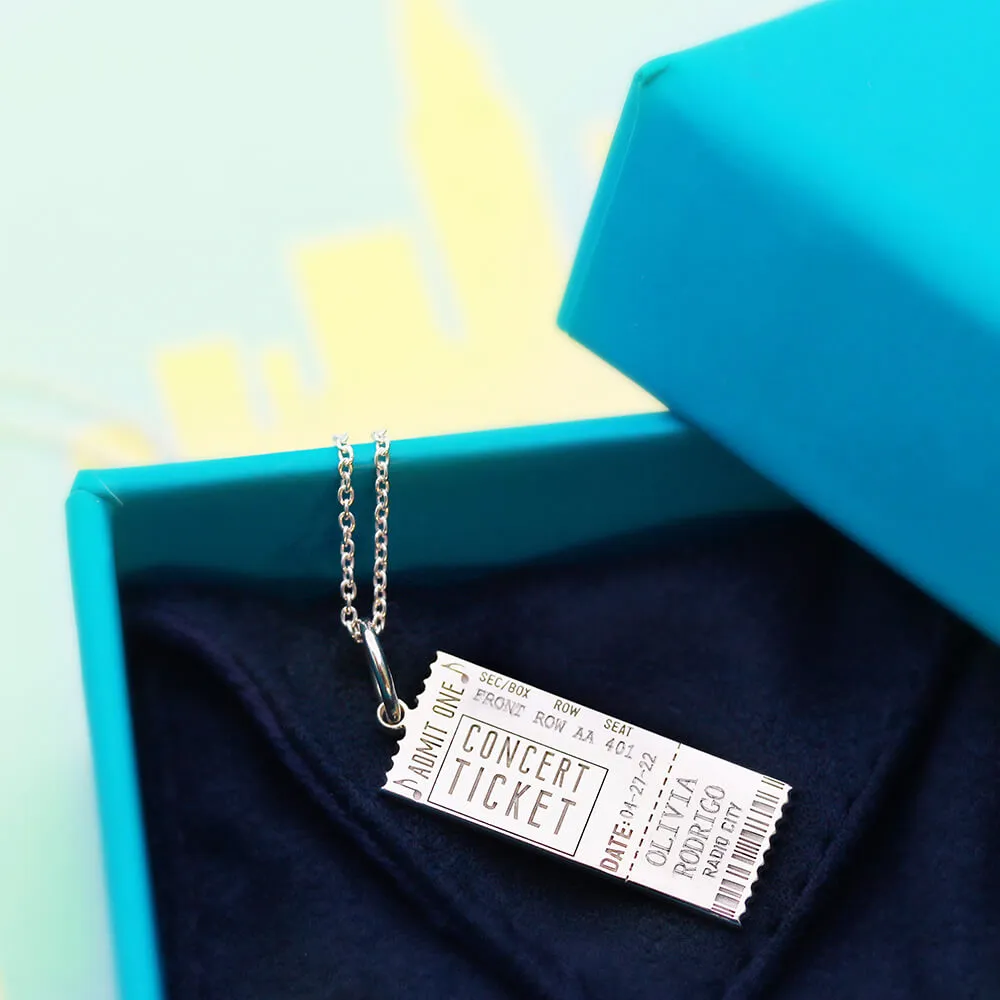 Concert Ticket Charm Solid Gold