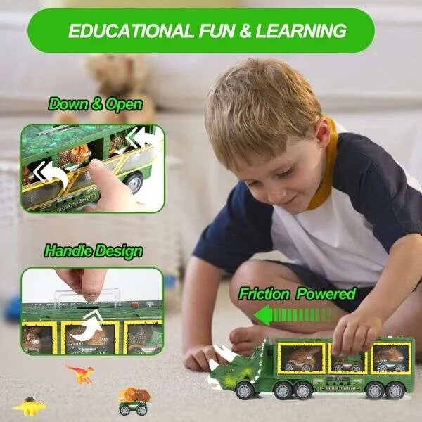 Deenodi - Kids toy truck with dinosaurs