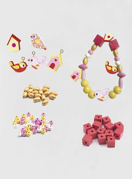 Djeco Birds Wooden Beads Set