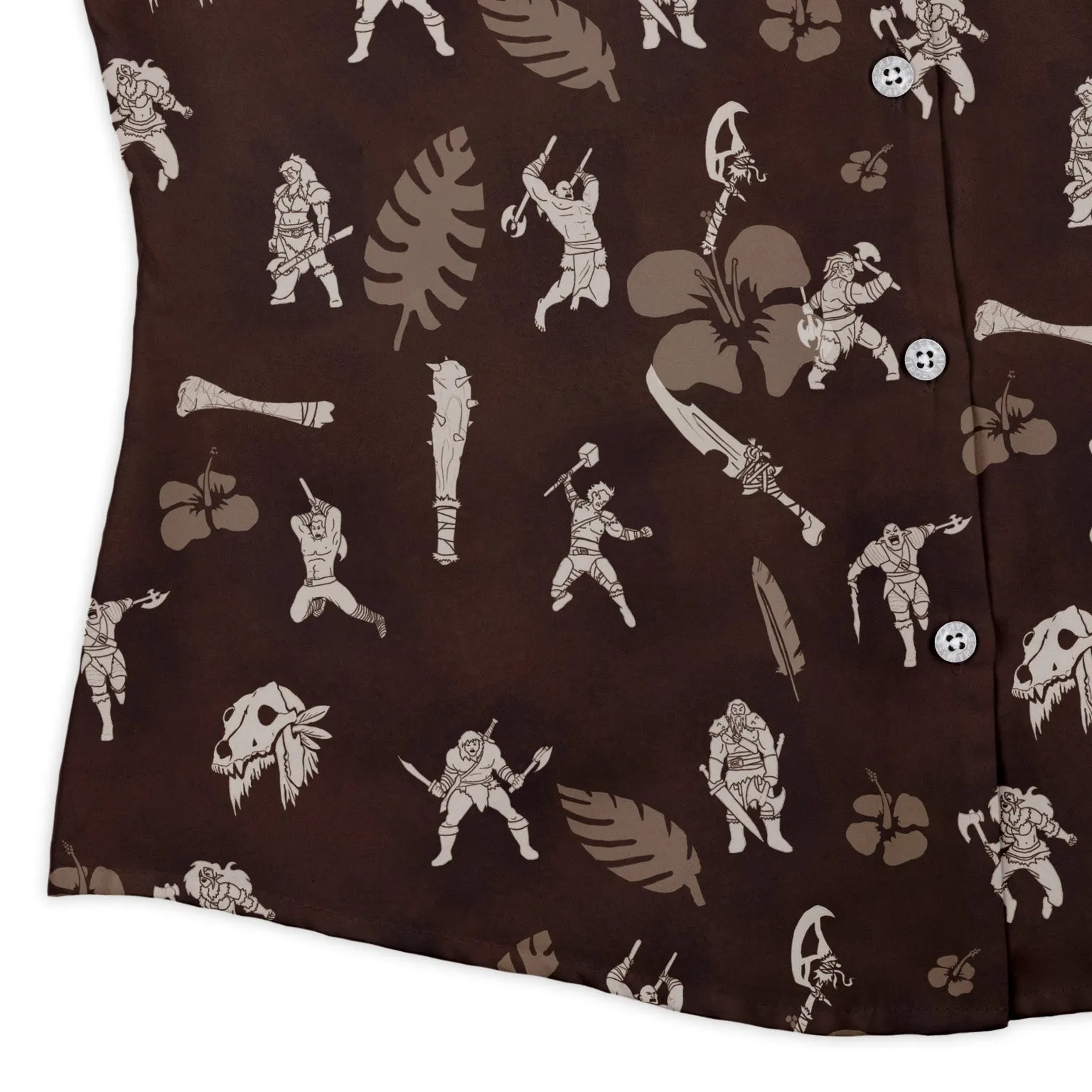 DND Barbarian Class Hawaiian Curvy Button Up Shirt