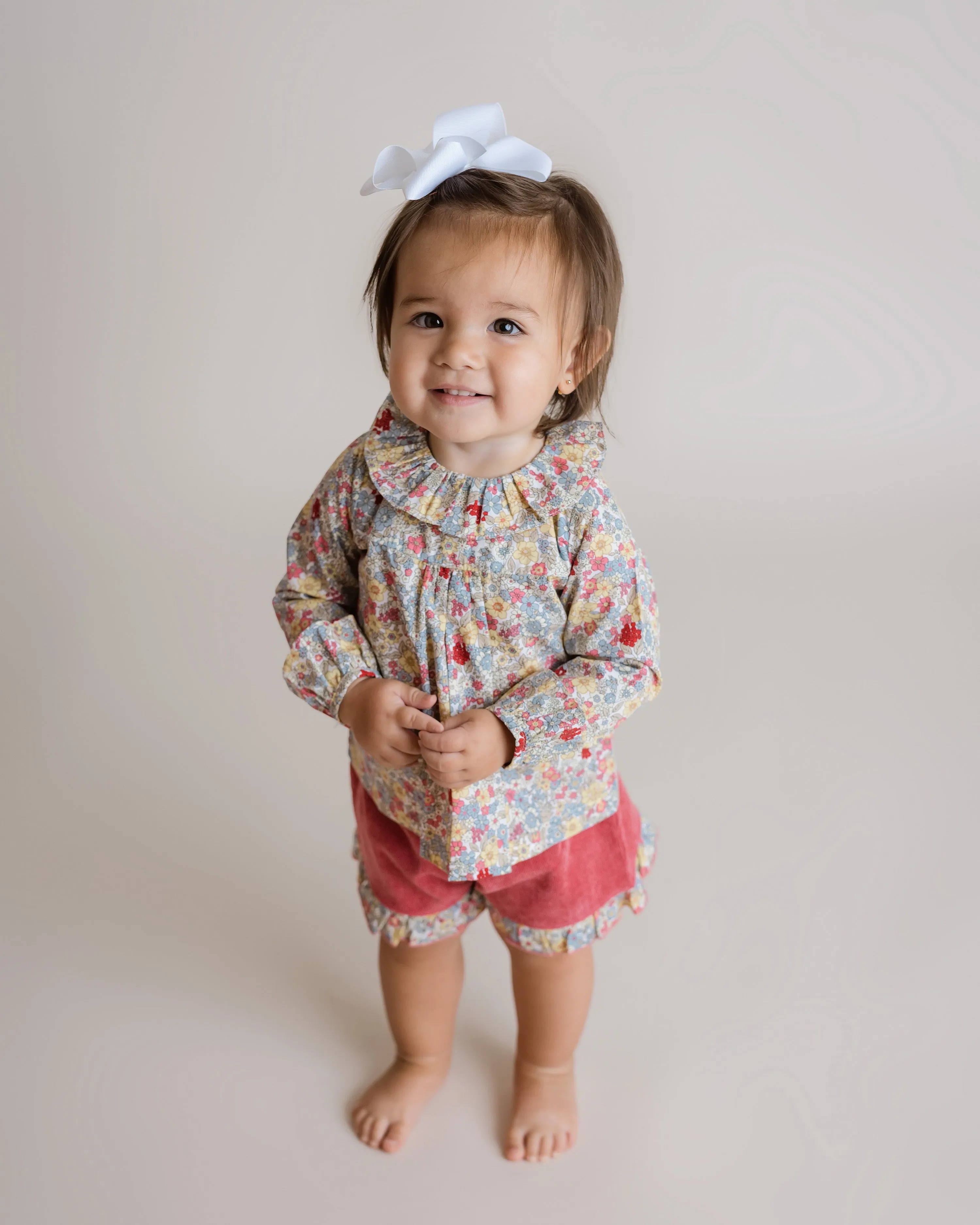 Fall Daisy Blouse, Infant, Coral Multi