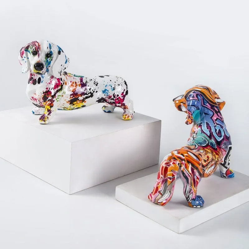 Graffiti Dachshund Figurines