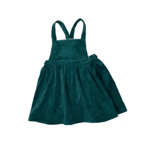 Green Corduroy Pinafore Dress, Toddler Girls