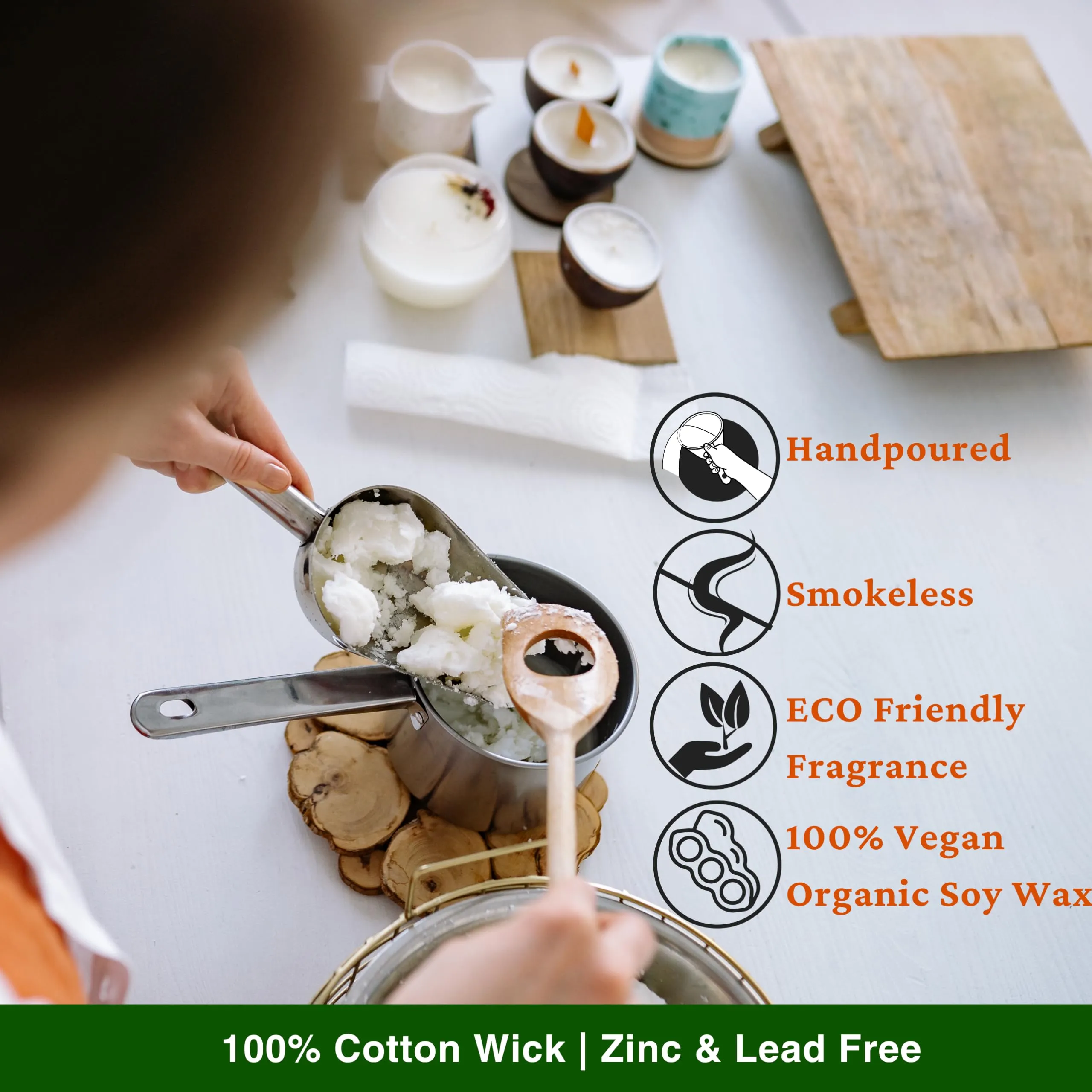 LUMIA Set of 2 Organic Scented Soy Wax Tablets | 1 Scented Soy Wax Candle | Aromatherapy | Perfect Home Gift | Eco-Friendly | Vegan | Non-Toxic (1 Rose wax & LemonGrass tablet   1 Vanilla Candle)