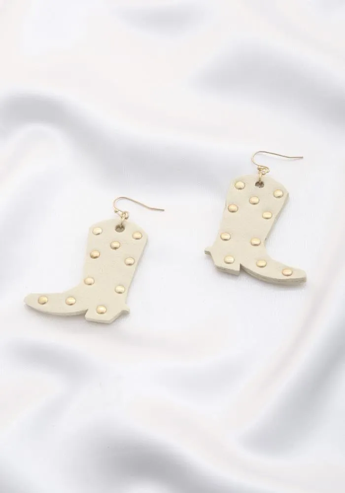 Taupe Boot Earrings