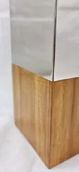 Vase - Teak Wood & Stainless Steel (10 x 10 x 30cm)