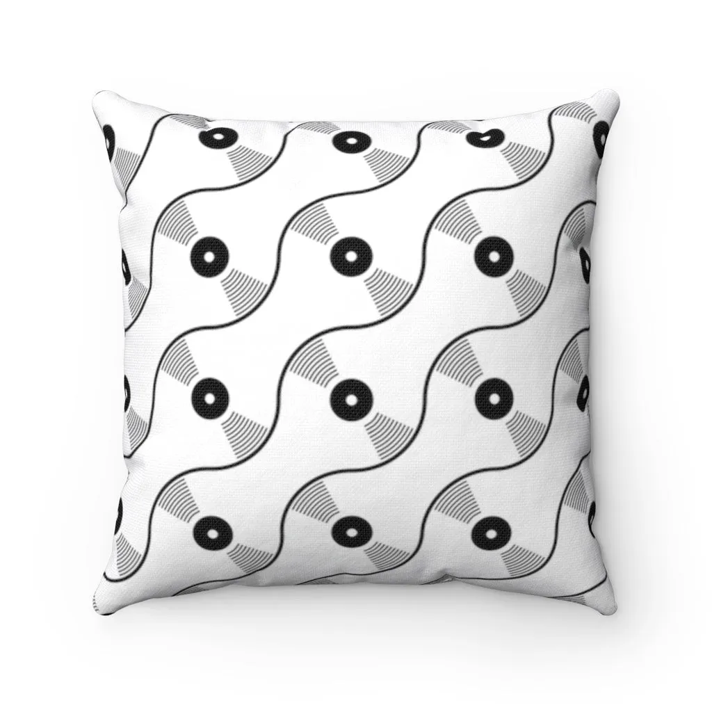VINYL 01 PATTERN PILLOW - WHITE