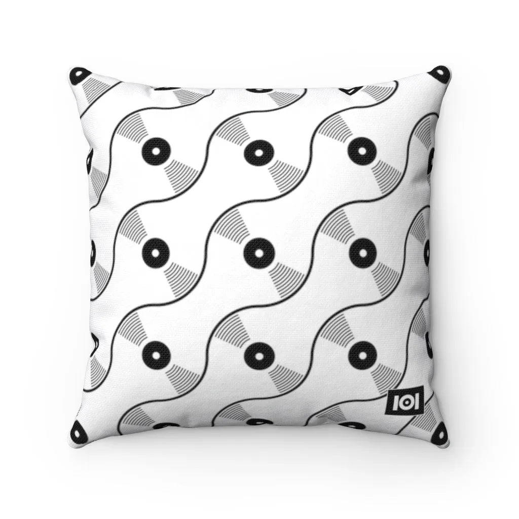 VINYL 01 PATTERN PILLOW - WHITE