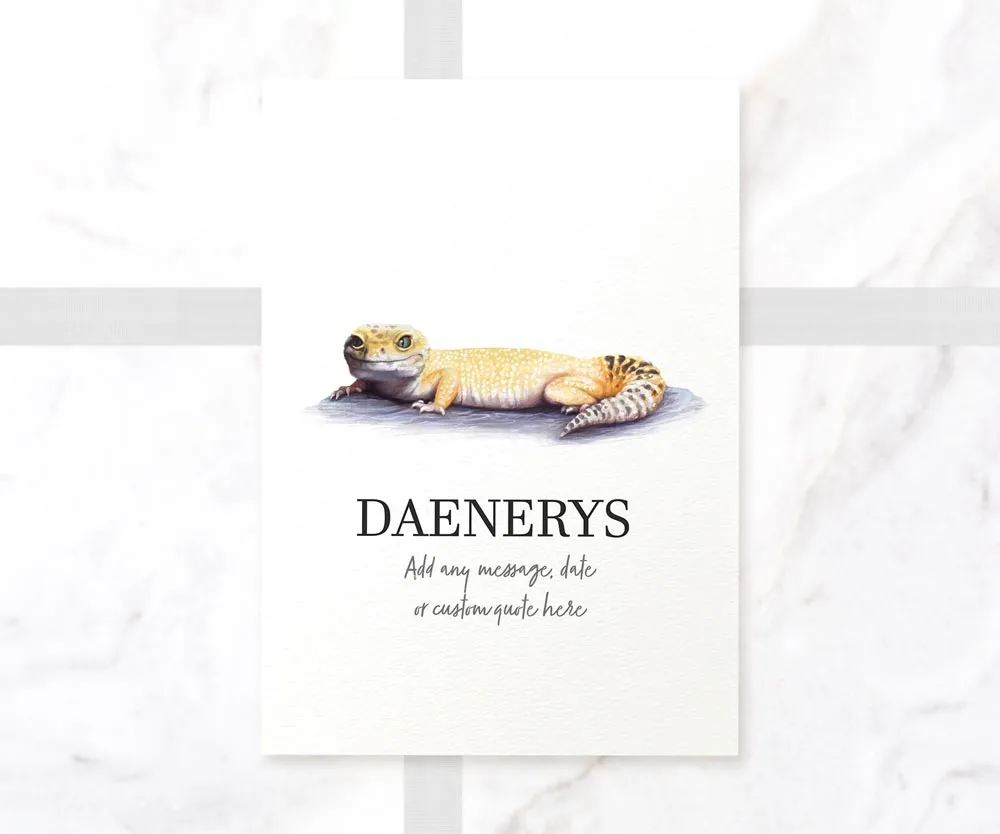 Yellow Leopard Gecko Personalised Print